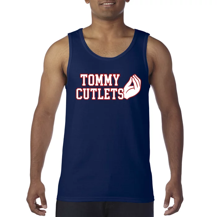 Tommy Cutlets Football Quarterback Ny Italian Hand Gesture Tank Top