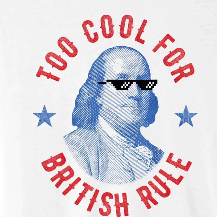 Too Cool For British Rule Funny Ben Benjamin Franklin 4th Of July ChromaSoft Performance T-Shirt