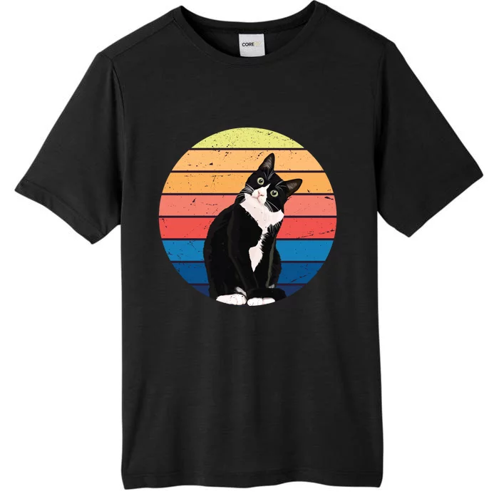 Tuxedo Cat Gift Retro Colors For Animal Lovers ChromaSoft Performance T-Shirt