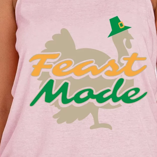 Thanksgiving Cute Gift Feast Mode Tees Turkey Funny Gift Women's Knotted Racerback Tank