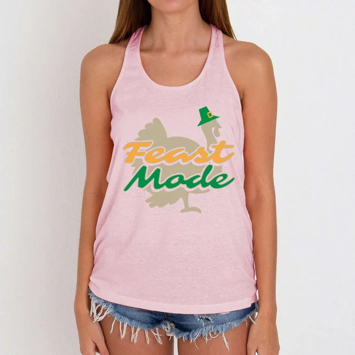 Thanksgiving Cute Gift Feast Mode Tees Turkey Funny Gift Women's Knotted Racerback Tank