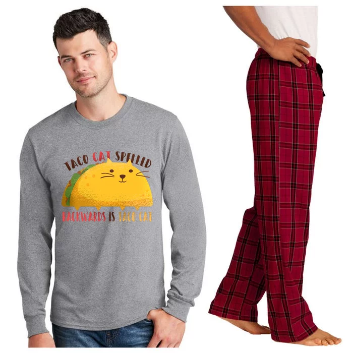 Taco Cat Graphic Long Sleeve Pajama Set