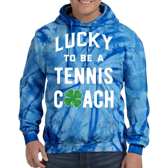 Tennis Coach Gift Lucky Irish Shamrock St Patricks Day Gift Tie Dye Hoodie