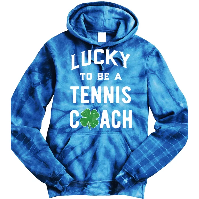 Tennis Coach Gift Lucky Irish Shamrock St Patricks Day Gift Tie Dye Hoodie