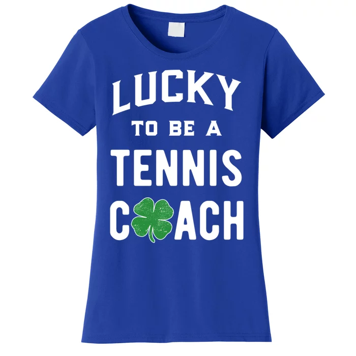 Tennis Coach Gift Lucky Irish Shamrock St Patricks Day Gift Women's T-Shirt