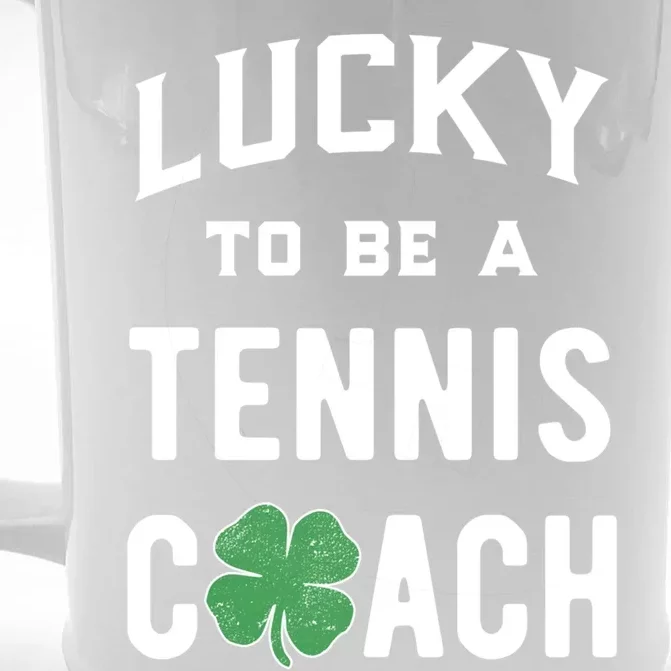 Tennis Coach Gift Lucky Irish Shamrock St Patricks Day Gift Front & Back Beer Stein