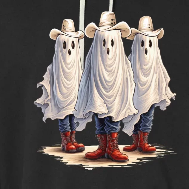 Three Cowboy Ghosts Garment-Dyed Fleece Hoodie