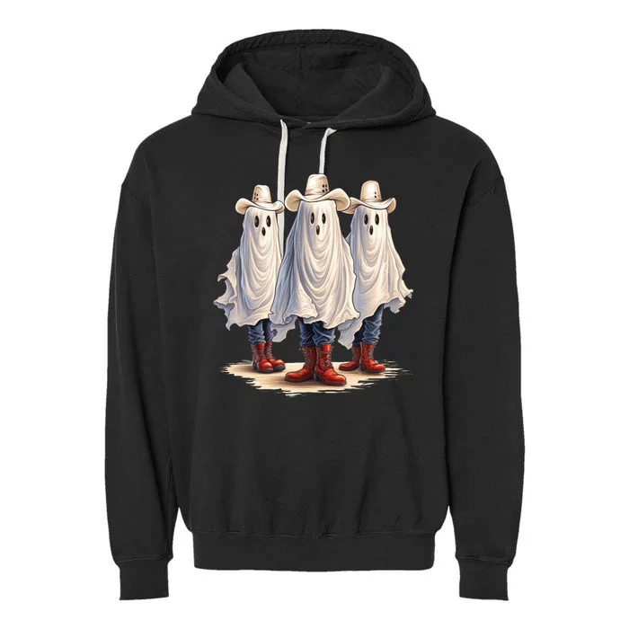 Three Cowboy Ghosts Garment-Dyed Fleece Hoodie