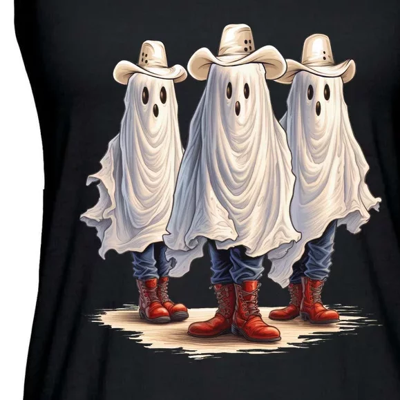 Three Cowboy Ghosts Ladies Essential Flowy Tank