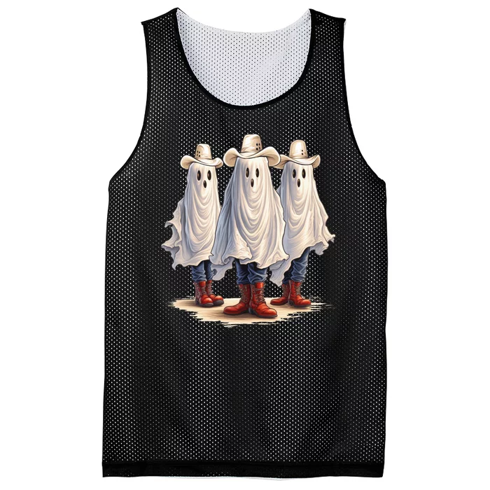 Three Cowboy Ghosts Mesh Reversible Basketball Jersey Tank