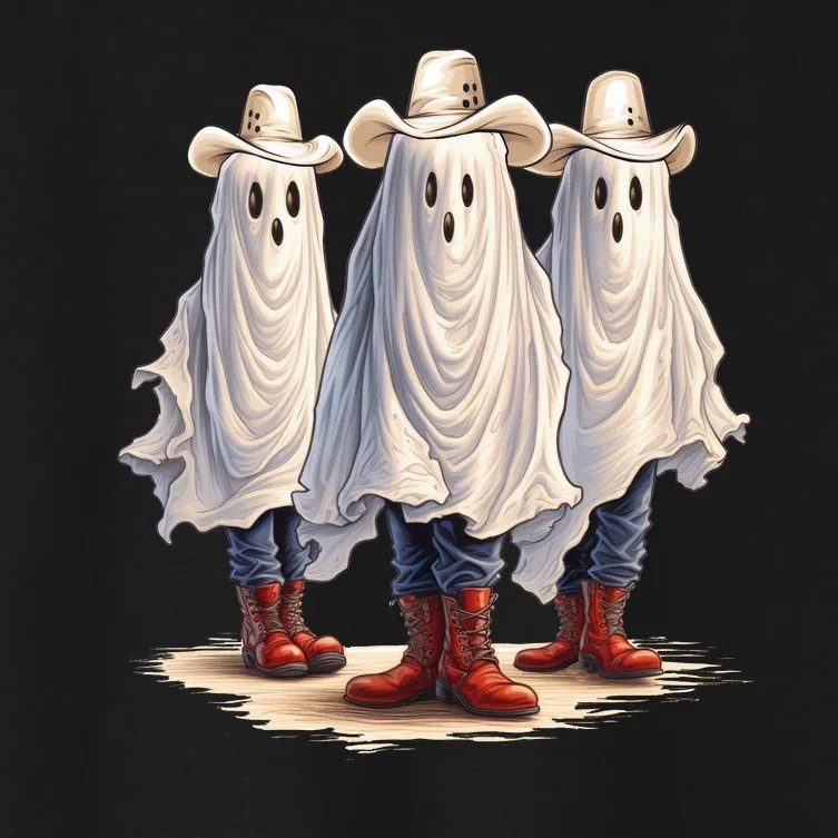 Three Cowboy Ghosts Women's Crop Top Tee