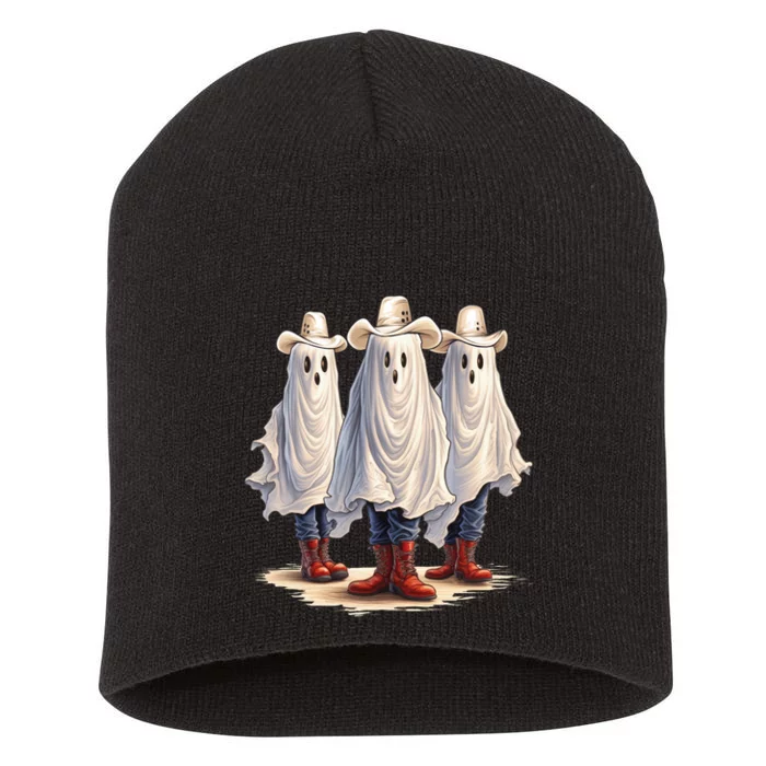 Three Cowboy Ghosts Short Acrylic Beanie