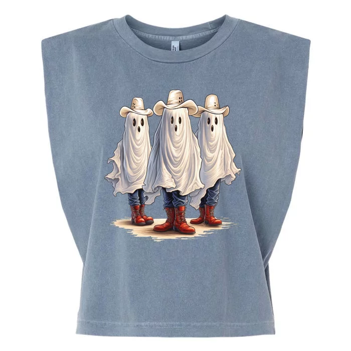 Three Cowboy Ghosts Garment-Dyed Women's Muscle Tee