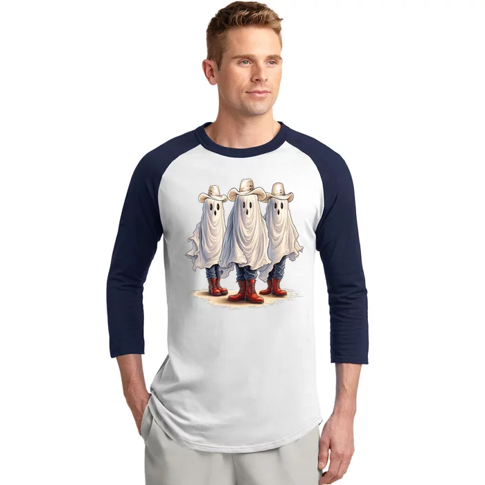 Three Cowboy Ghosts Baseball Sleeve Shirt