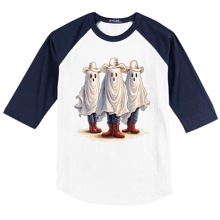 Three Cowboy Ghosts Baseball Sleeve Shirt