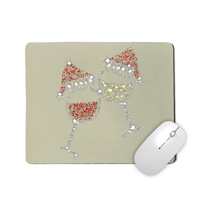 Two Cheering Glasses Of Wine Special Christmas Edition Wine Mousepad