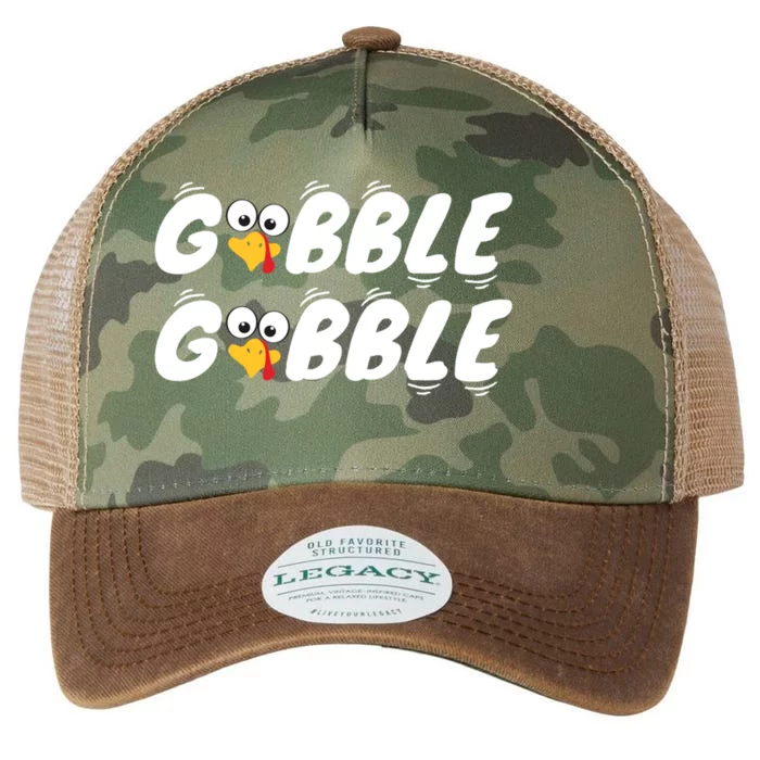 Thanksgiving Cute Gobble Gobble Turkey Face Gift Legacy Tie Dye Trucker Hat