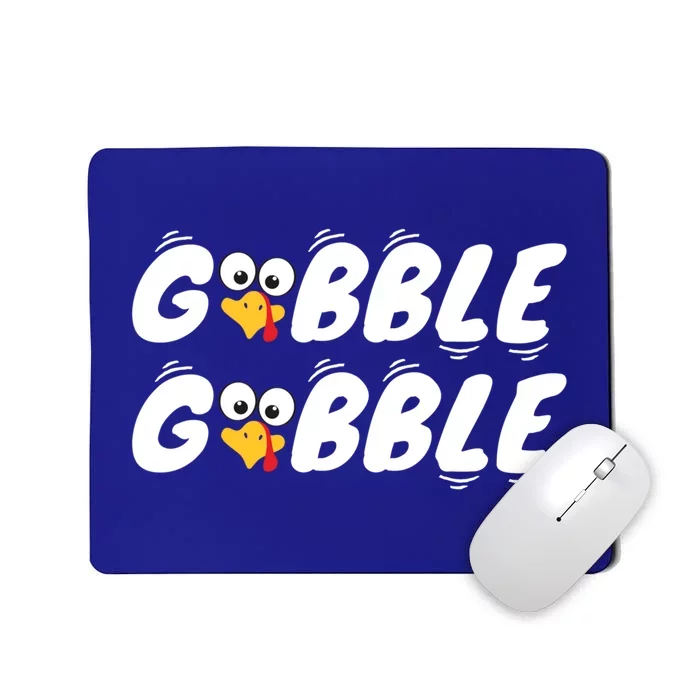 Thanksgiving Cute Gobble Gobble Turkey Face Gift Mousepad