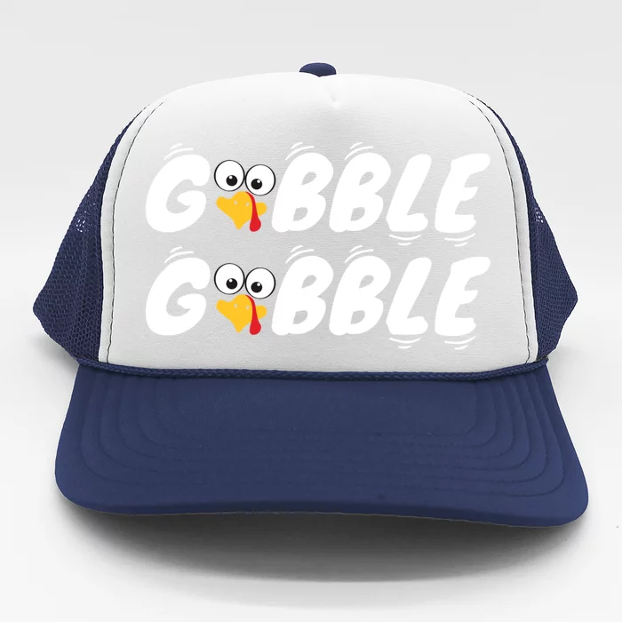 Thanksgiving Cute Gobble Gobble Turkey Face Gift Trucker Hat