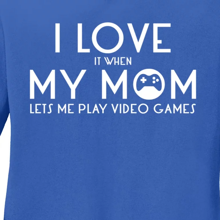 Teen Cute Gift Video Games I Love My Mom Gift Ladies Long Sleeve Shirt