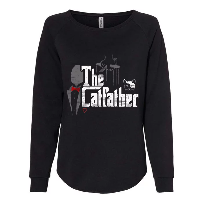 The Catfather Gift Funny Cat Dad Gift Father Of Cats Gift Womens California Wash Sweatshirt