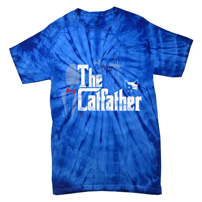 The Catfather Gift Funny Cat Dad Gift Father Of Cats Gift Tie-Dye T-Shirt