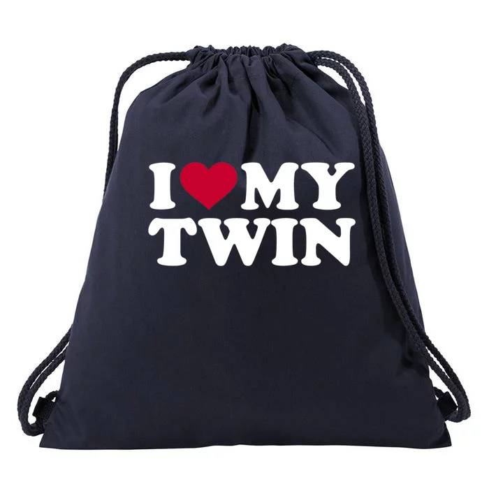 Twin Cool Gift I Love My Twin Cool Gift Blue Small Drawstring Bag