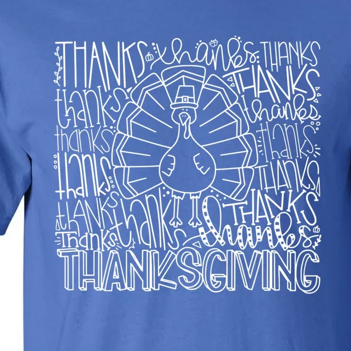 Typography Costume Gobble Turkey Thanksgiving Gift Tall T-Shirt