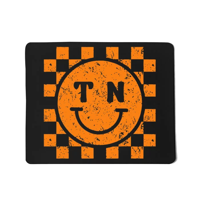 Tennessee Checkered Happily Face Football Season Game Day Mousepad