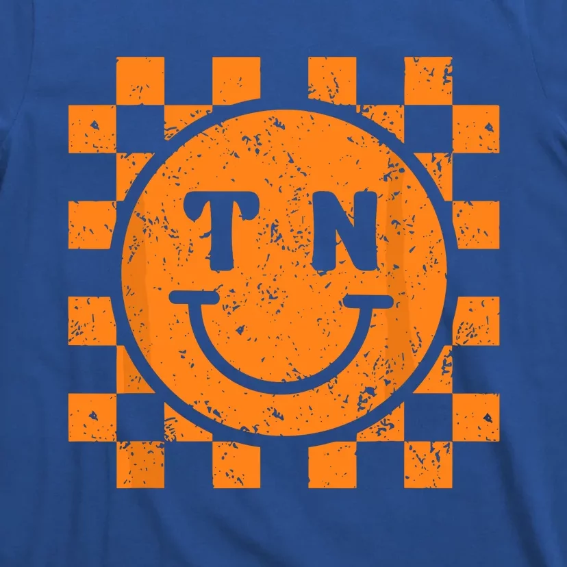 Tennessee Checkered Happy Face Football Season Game Day T-Shirt