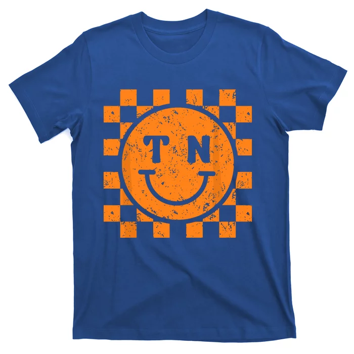 Tennessee Checkered Happy Face Football Season Game Day T-Shirt