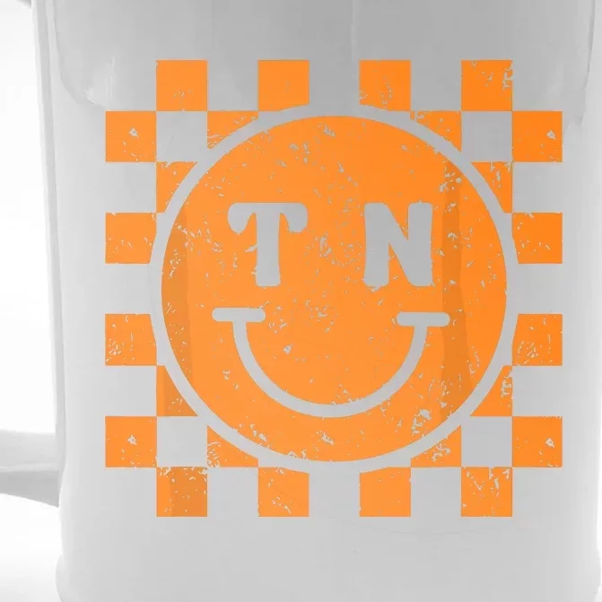 Tennessee Checkered Happy Face Football Season Game Day Front & Back Beer Stein