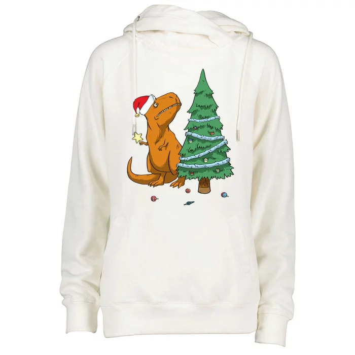 Trex Christmas Holidays Gift Womens Funnel Neck Pullover Hood