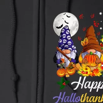 Thanksgiving Christmas Happy Hallothanksmas Gnomes Full Zip Hoodie