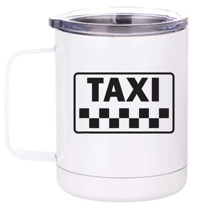 Taxi Costume Halloween Yellow New York Cab Front & Back 12oz Stainless Steel Tumbler Cup