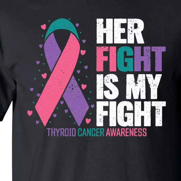 Thyroid Cancer Her Fight My Fight Thyroid Cancer Awareness Tall T-Shirt