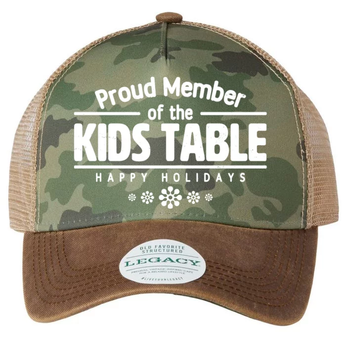 Thanksgiving Christmas Happy Holidays Proud Member Of Dinner Table For Children Legacy Tie Dye Trucker Hat