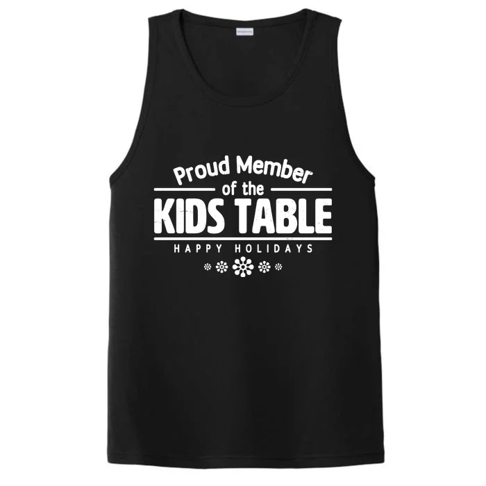 Thanksgiving Christmas Happy Holidays Proud Member Of Dinner Table For Children Performance Tank