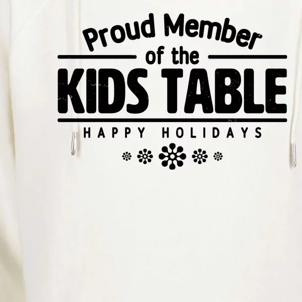 Thanksgiving Christmas Happy Holidays Proud Member Of Dinner Table For Children Womens Funnel Neck Pullover Hood