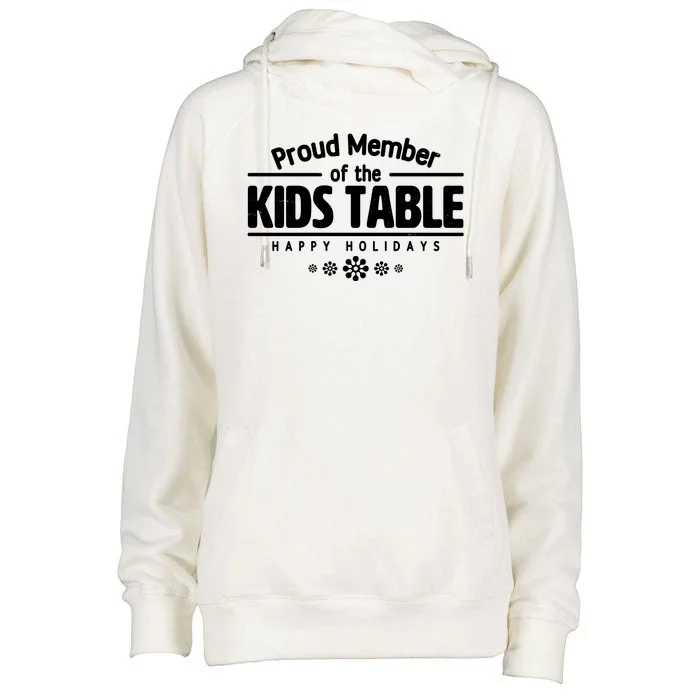 Thanksgiving Christmas Happy Holidays Proud Member Of Dinner Table For Children Womens Funnel Neck Pullover Hood