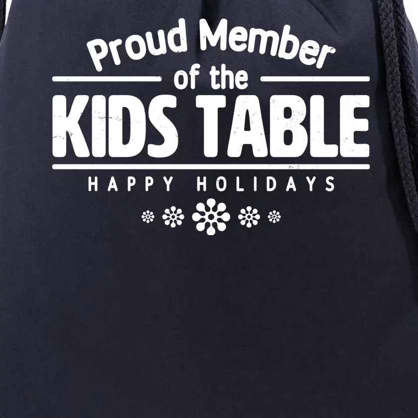 Thanksgiving Christmas Happy Holidays Proud Member Of Dinner Table For Children Drawstring Bag