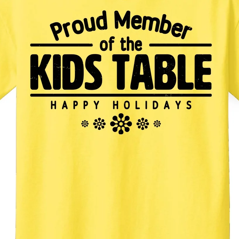 Thanksgiving Christmas Happy Holidays Proud Member Of Dinner Table For Children Kids T-Shirt