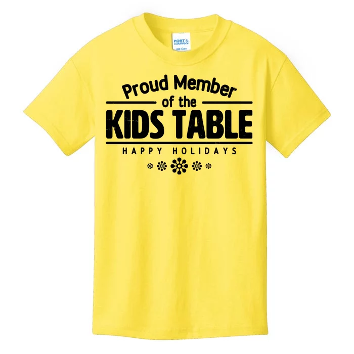 Thanksgiving Christmas Happy Holidays Proud Member Of Dinner Table For Children Kids T-Shirt