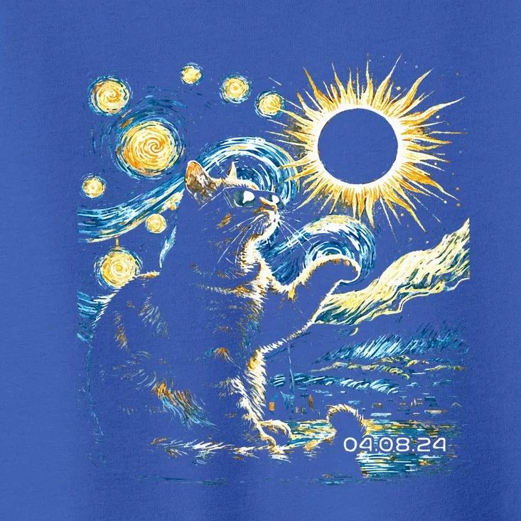 Tabby Cats Howling At Solar Eclipse April 8th 2024 Gift Idea Toddler T-Shirt