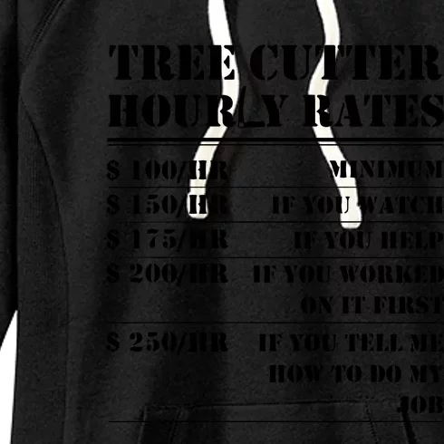 Tree Cutter Hourly Rate Funny Lumberjack Arborist Logger Women's Fleece Hoodie