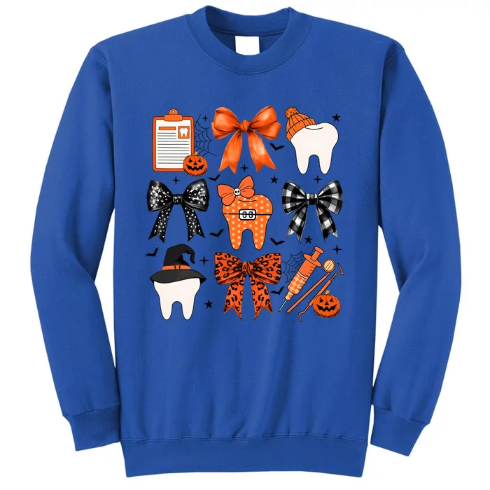 Teeth Coquette Halloween Dentist Dental Spooky Season Tall Sweatshirt