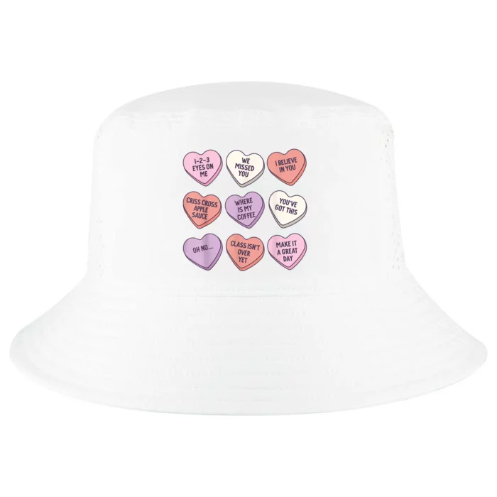 Teach Conversation Hearts School Retro Valentines Day Cool Comfort Performance Bucket Hat