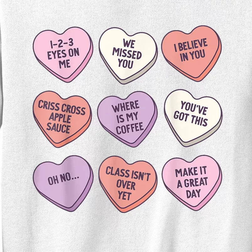 Teach Conversation Hearts School Retro Valentines Day Sweatshirt