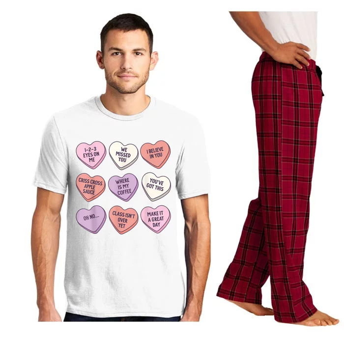 Teach Conversation Hearts School Retro Valentines Day Pajama Set