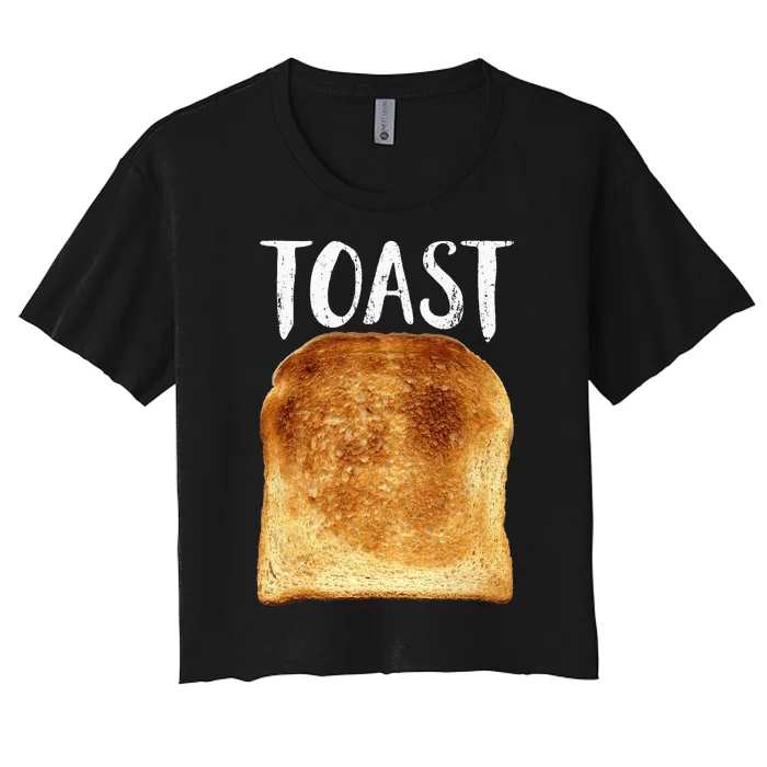 Toast Costume Halloween Funny Bread Lover Christmas Women's Crop Top Tee